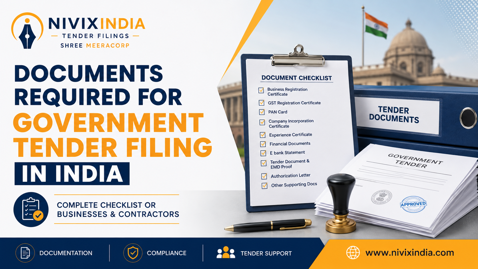 Documents Required for Government Tender Filing in India
