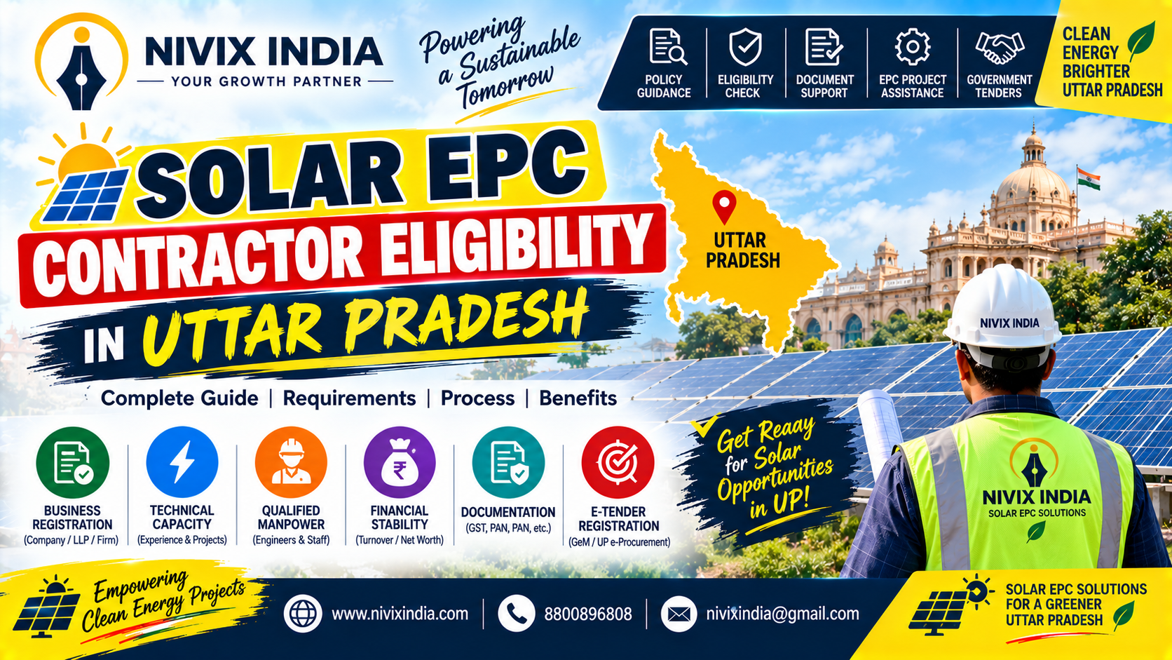 Solar EPC Contractor Eligibility in Uttar  Pradesh - Nivix India